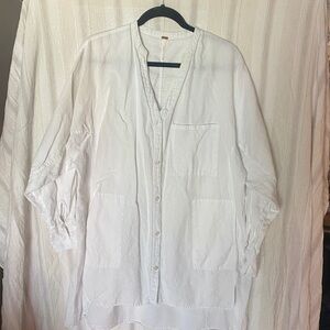 FREE PEOPLE LINEN & COTTON TUNIC TOP